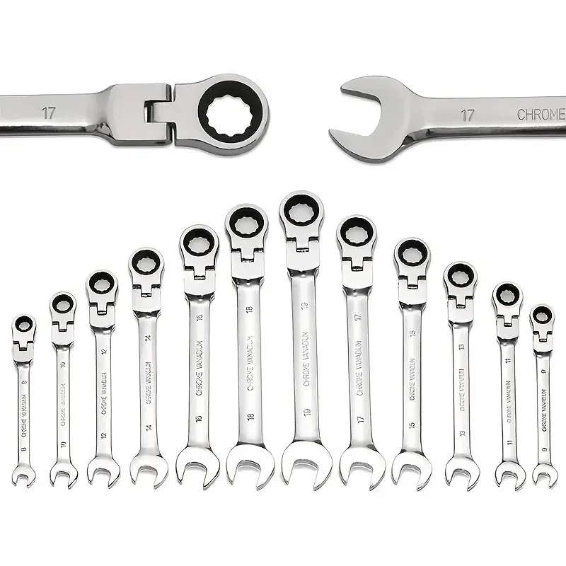 Flex Cabeça Ratcheting Combinação Wrench Grupo Metric Ratchet Dual-purpose Chaves Crv Gear Spanner Reparação em Casa Ferramentas Manuais 1pc