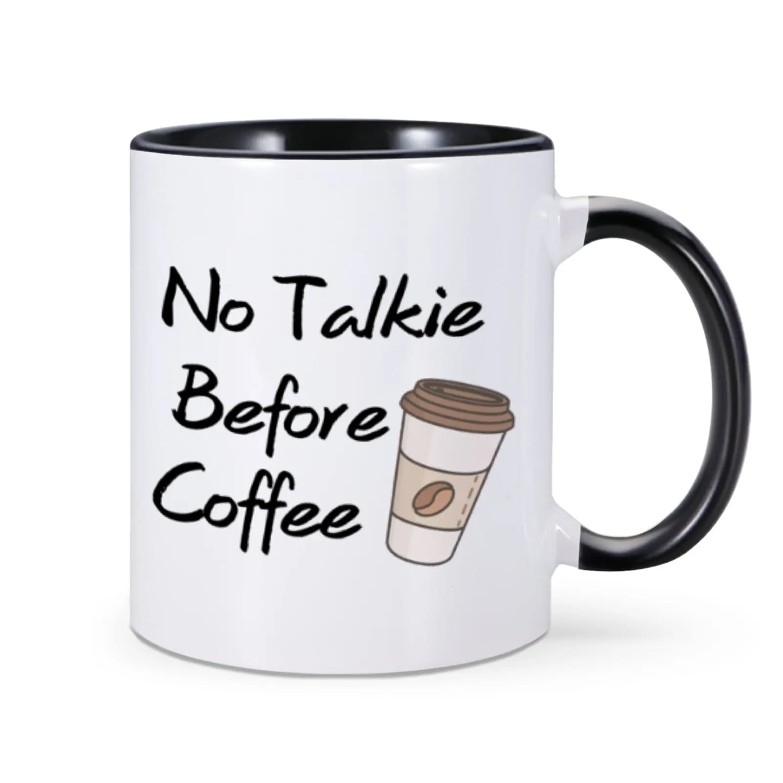 No Talkie Before Coffee Funny Coffee Mug 11oz Novelty Office Coffee Mug for Friend Coworker Milk Tea Drinkware Birthday Gag Gift