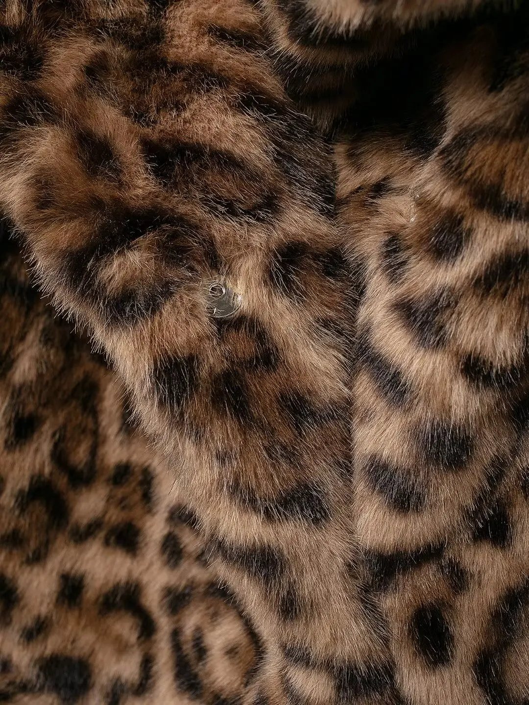 European and American style winter new fashion versatile lapel leopard print faux fur coat