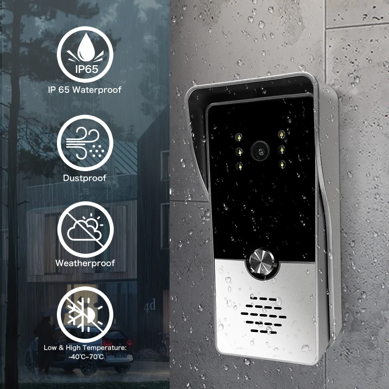 Video Doorphone Touch Button Unlock Function Home Use Wired Connectivity Lication Video Intercom System