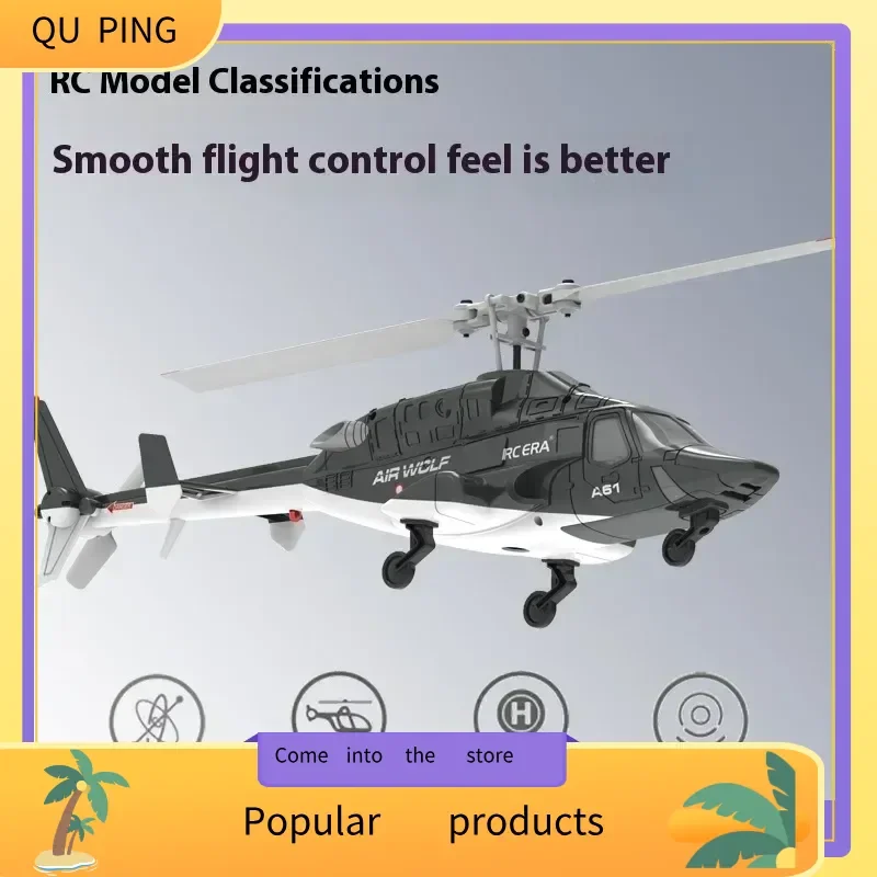 Rhsky A61 Elicottero telecomandato Giocattolo per bambini Regalo Piccolo lupo volante Simulazione senza pilota di combattimento a quattro vie ad altezza fissa