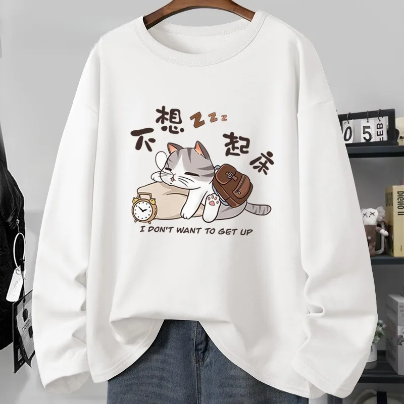 ملابس نسائية جديدة مطبوعة ثلاثية الأبعاد برقبة دائرية تي شيرت عصري للخريف والشتاء بأكمام طويلة، هدية للفتيات، بلوزة متعددة الاستخدامات #3