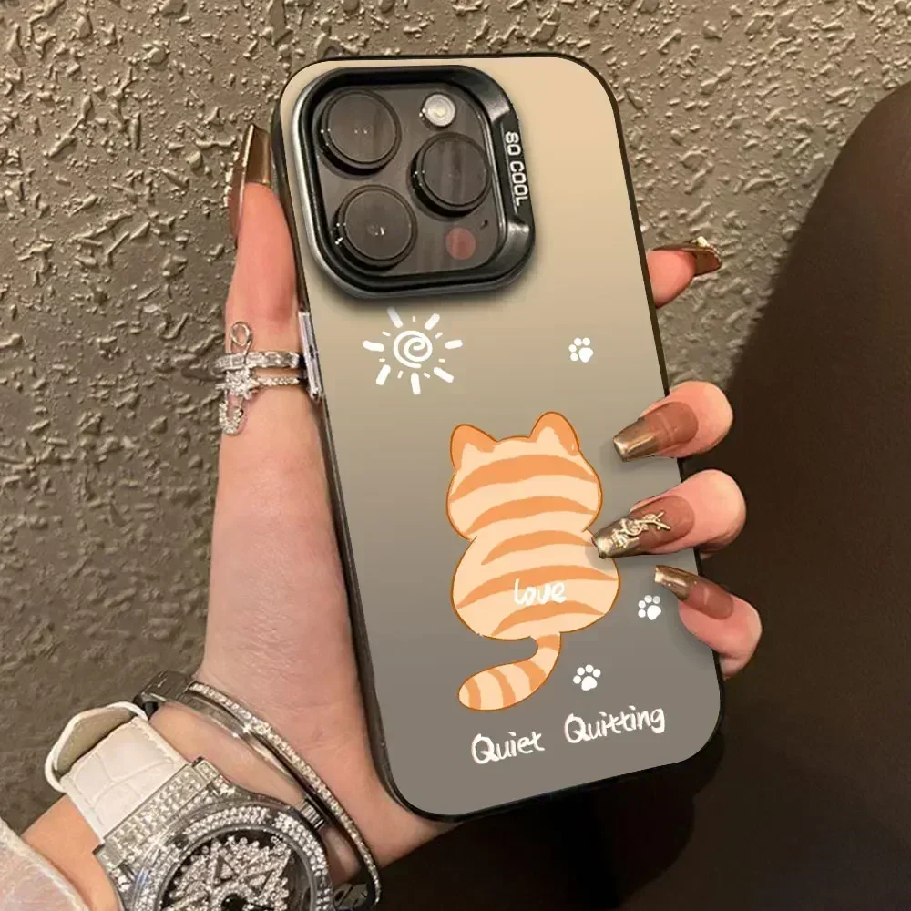 For Samsung Galaxy A06 A16 5G Case Luxury Silver IMD Phone Case For Samsung A06 SM-A065F A16 A166E Cute Cartoon Panda Cat Cover