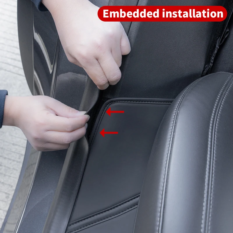 for Tesla Model Y rear door sill anti kick pad, rear door suede protection pad, anti trampling protection pad, 2-piece set