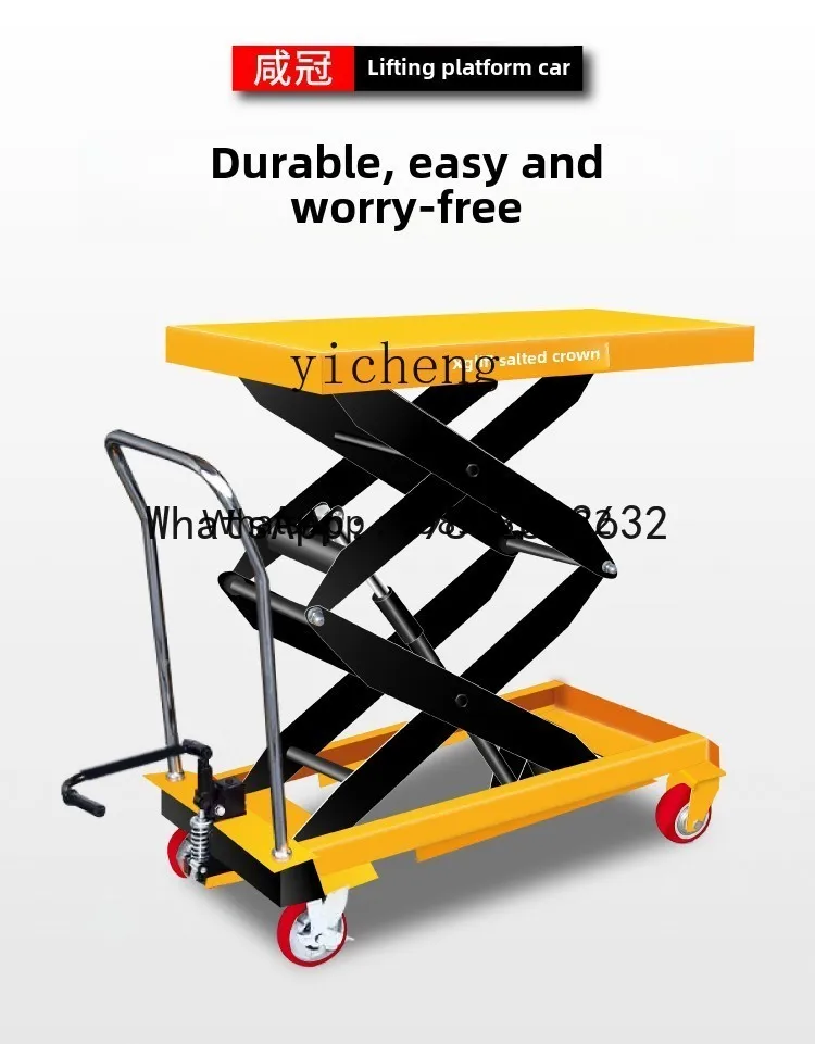 Truk platform angkat hidrolik manual A1, angkat elektrik mobile, angkat kecil, troli sederhana