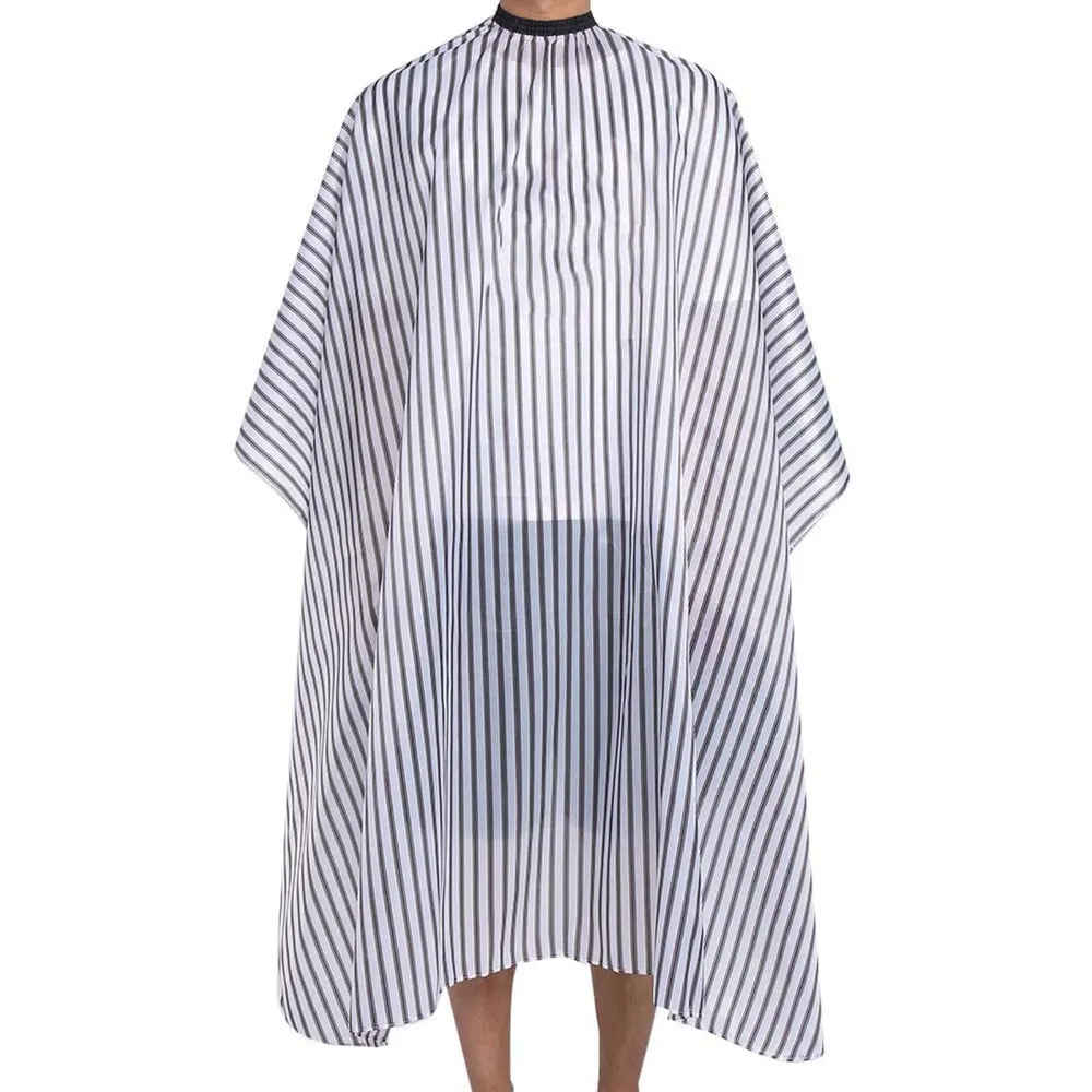 Salon Use Waterproof Hair Cutting Cape Anti Static Nylon Material Hairdressing Gown Stripe Design Salon Cape For Hairdressers