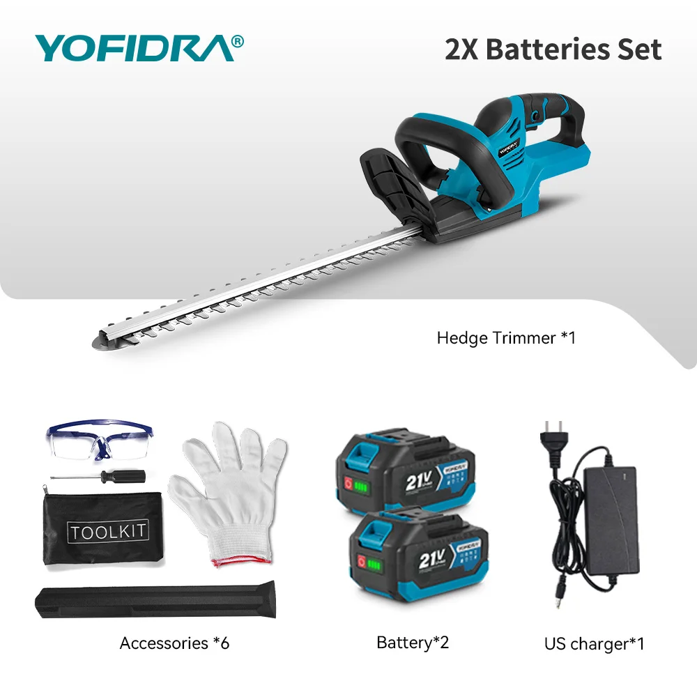 YOFIDRA 2000W Elektrische Heggenschaar 15000RPM Grasmaaier Tuin Landschapsarchitectuur Heggenschaar Trimmer Tool Voor Makita 21V Batterij Pin
