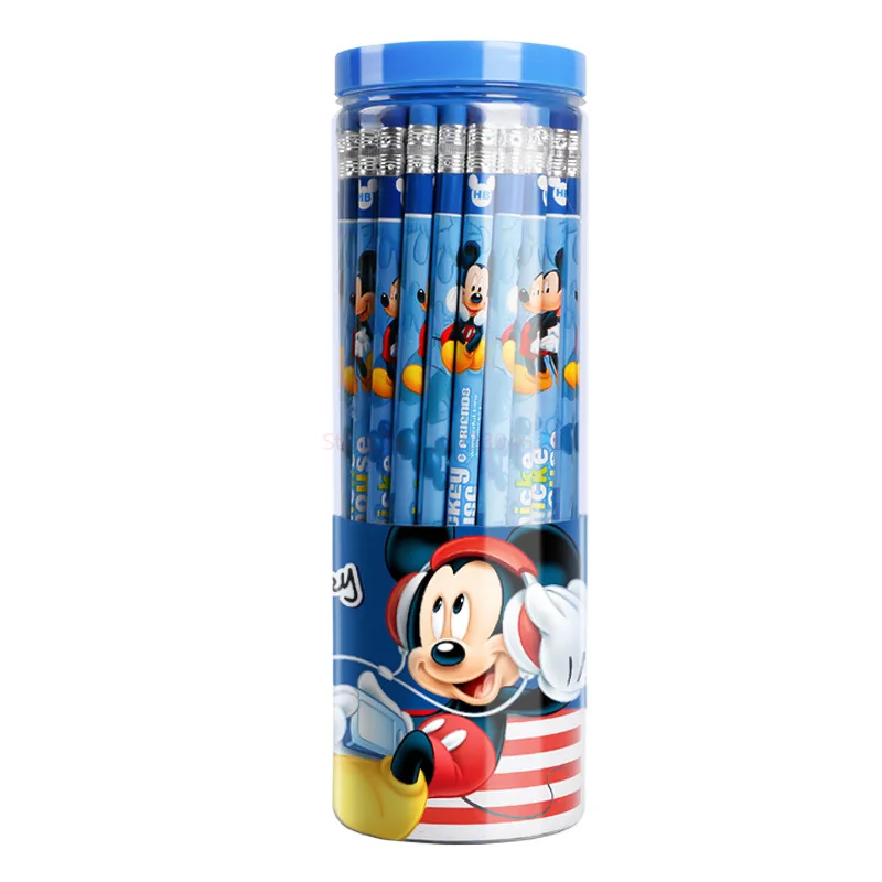 Imagem -05 - Disney-mickey Mouse Lápis dos Desenhos Animados com Borracha Capitão América hb os Alunos Aprendem a Escrever e Desenhar 30 Pcs 50 Pcs