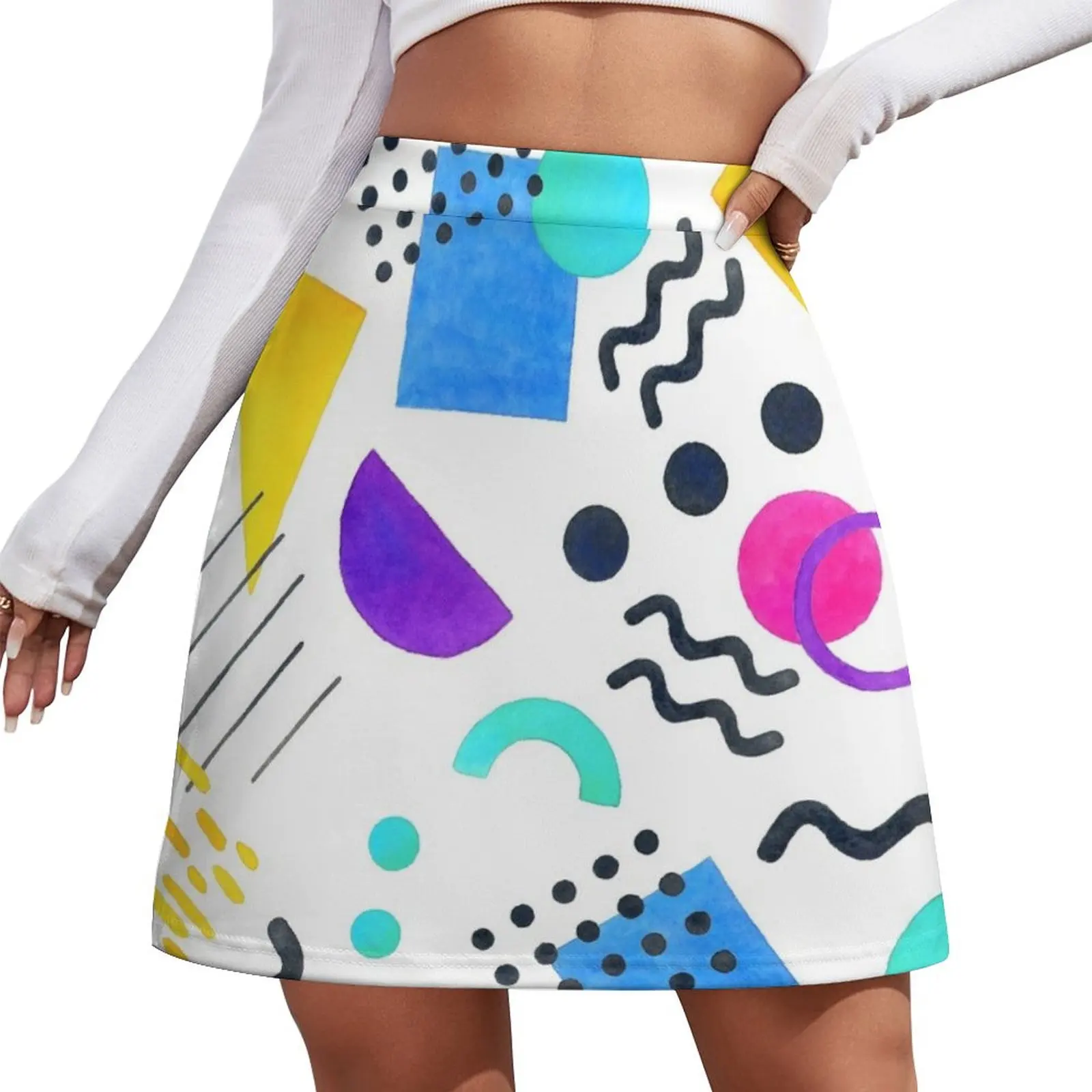 

Memphis style Mini Skirt Womens dresses Woman clothing japanese fashion