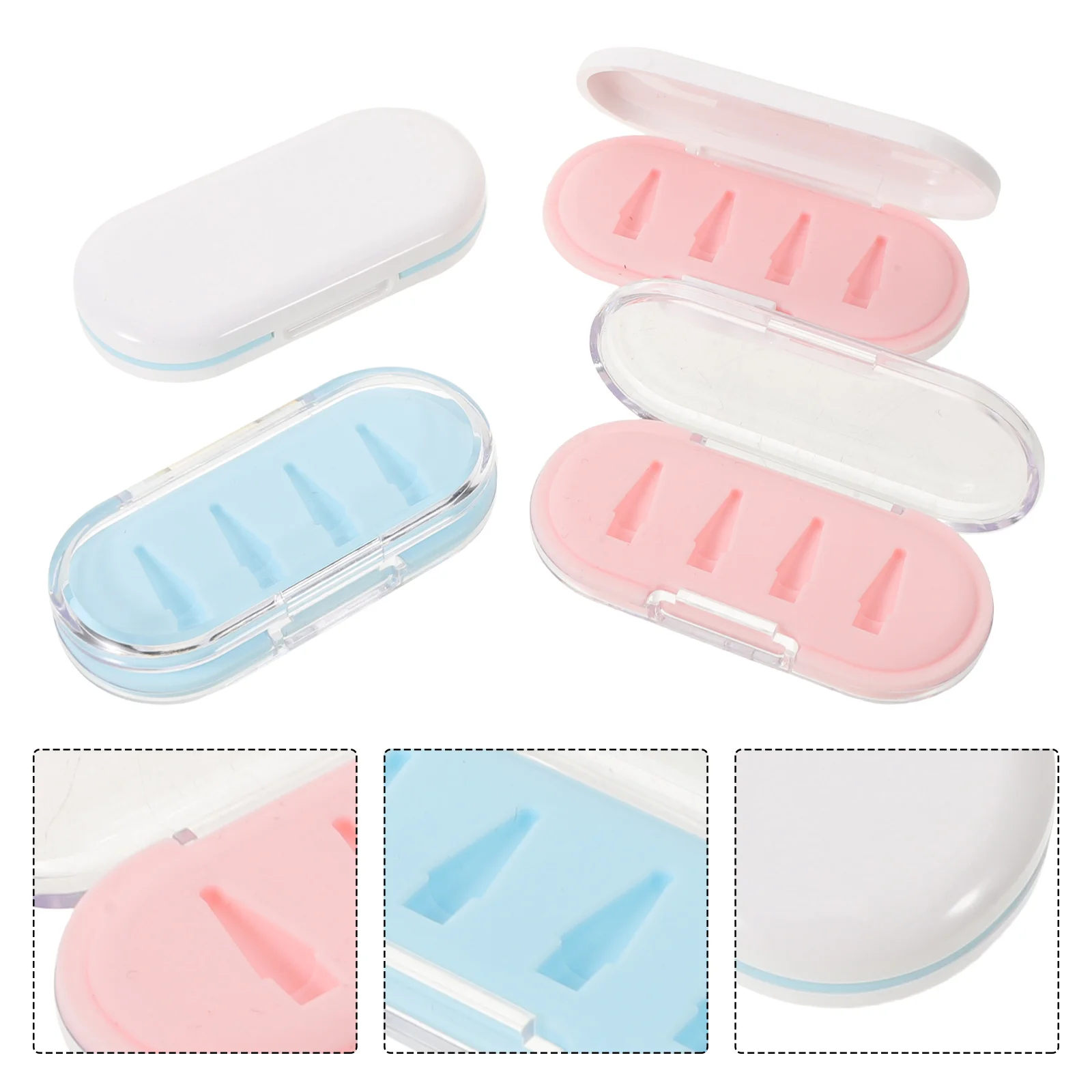 

4pcs Pen Tip Organizer Box Compact Nib Storage Case For Tablet Stylus Tools Durable Travel Pencil Nib Holder School Office Use