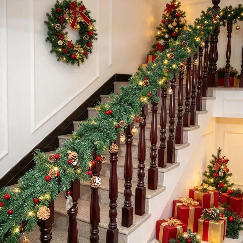 Guirlande de Noël en pin vert, - Tinsel Garland Decoration avis et prix