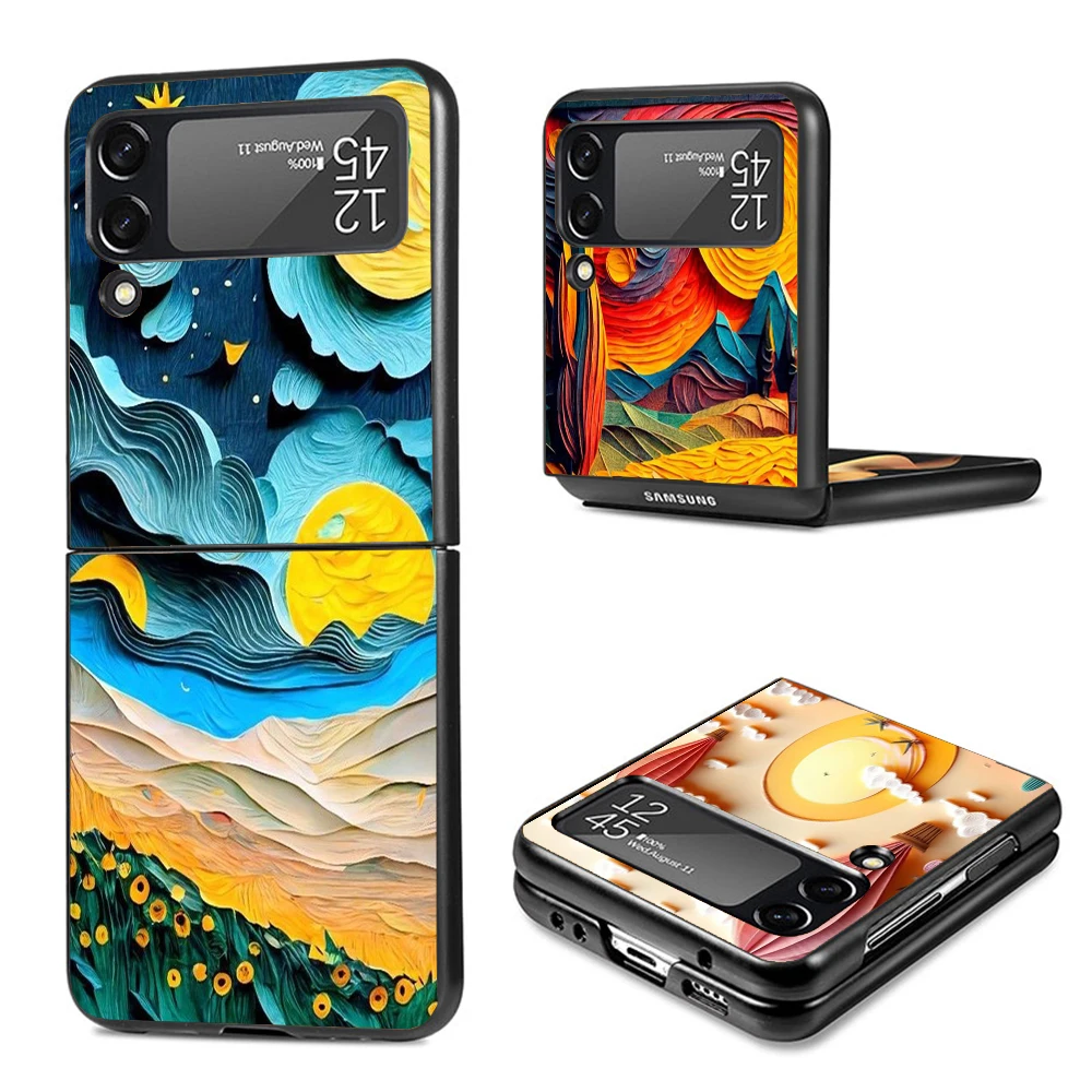 Natural Trees in Mountain Ranges Phone Case For Samsung Galaxy Z Flip6 Flip3 Flip4 Flip5 PC Hard Plastic Z Flip 6 5 4 3 5G Funda