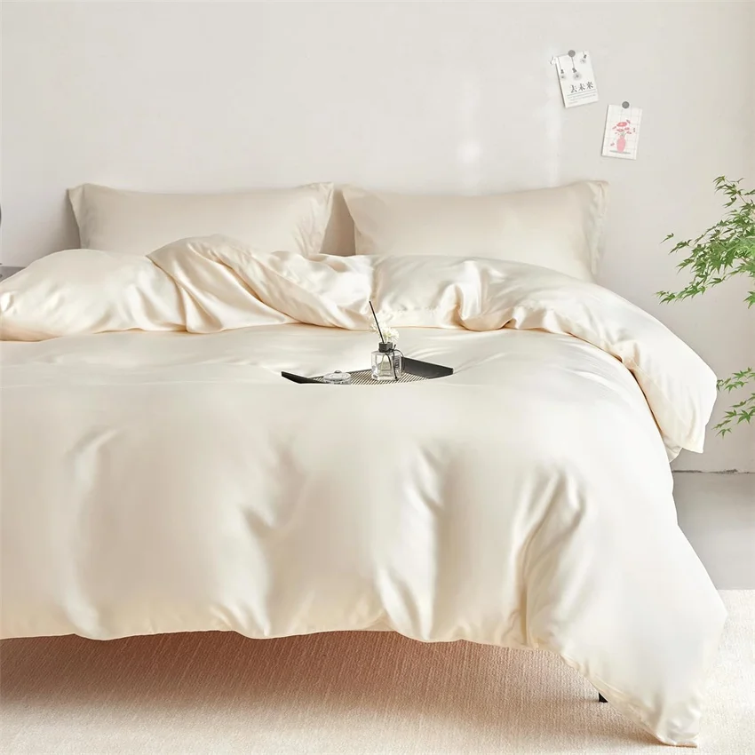 

3/4/5pcs Mulberry Silk Duvet Cover Set with Flat Sheet Pillowcase Double King Queen Comforter Bedding Set Silk Bed Sheet Set