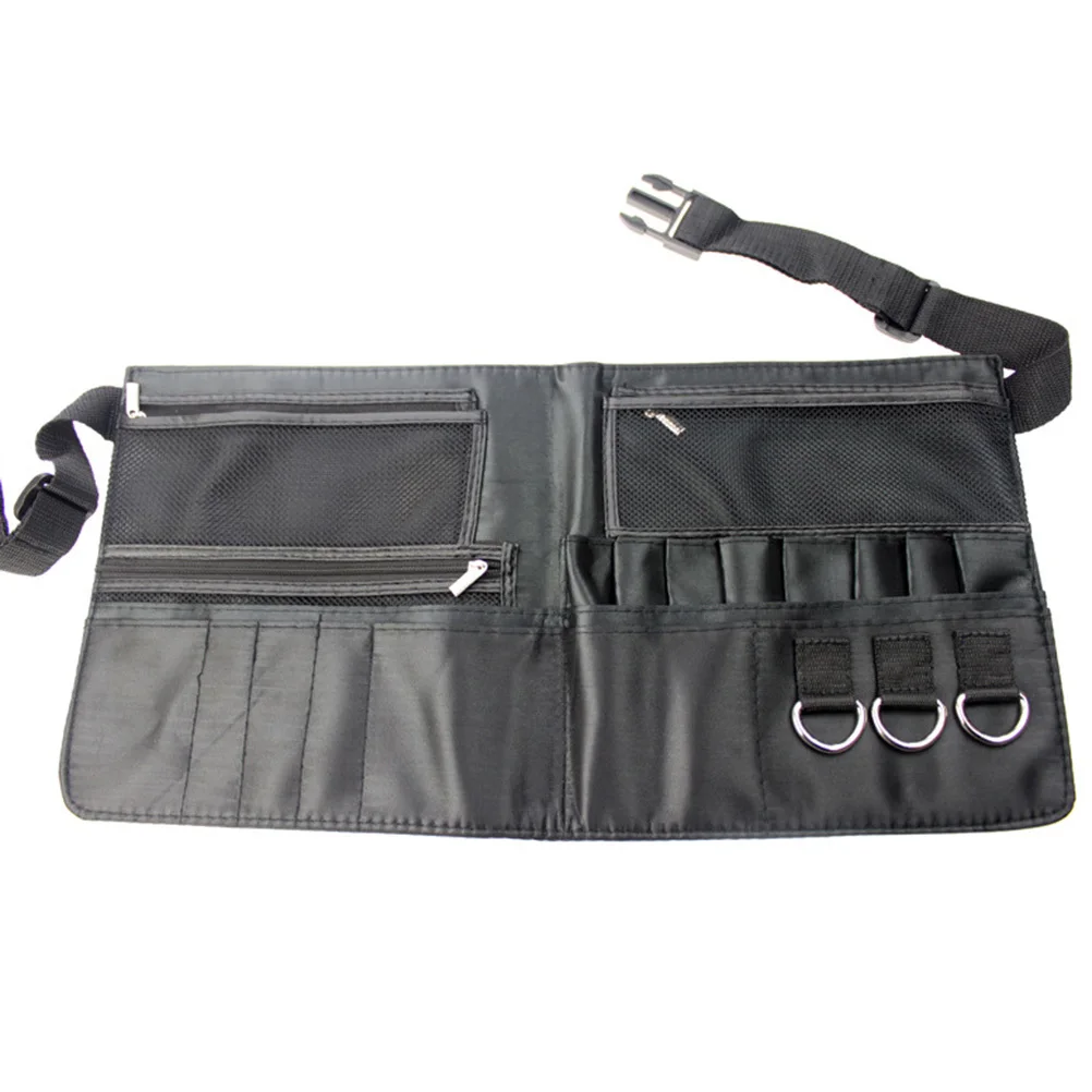 

Makeup Special Waist Bag Black Portable Adjustable Belt Multiple Pocket Makeup Brush Holder Tools Pack for Professional Photo