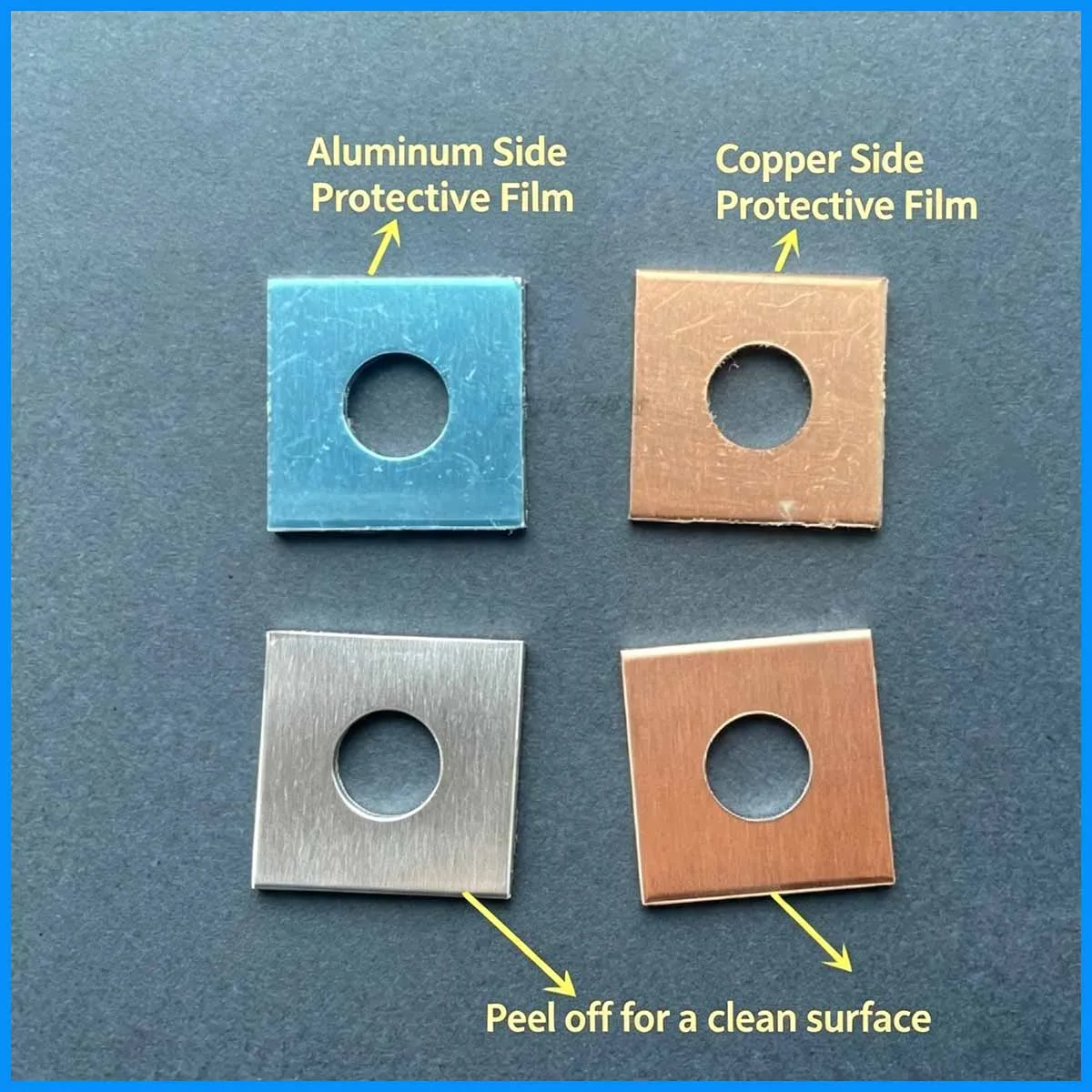 10PCS Copper Aluminum Transition Gasket Square Composite Gasket Copper Aluminum Size Can Be Customized Inner Diameter 8.5-13mm