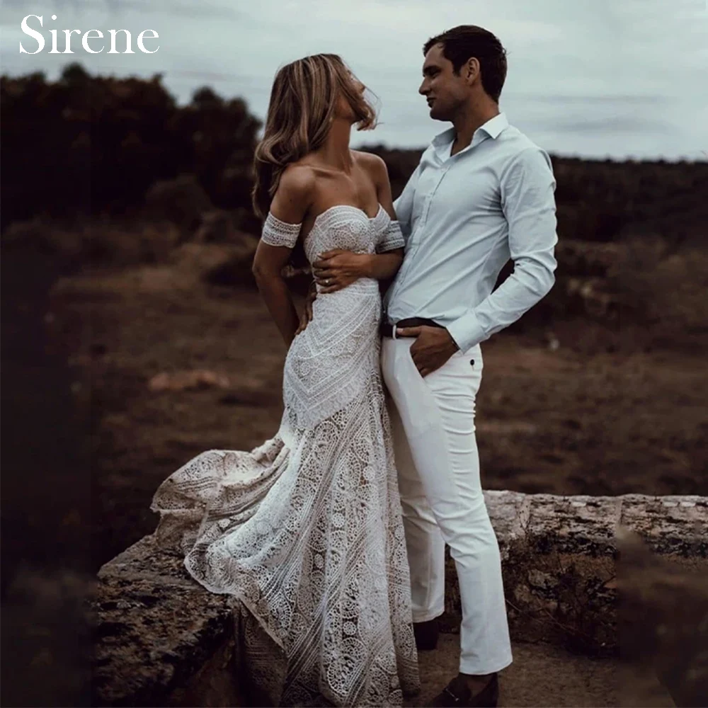 

Sirene Elegant Long Wedding Dresses Off the Shoulder Floor-Length A-Line Brides Dress Women Tailor-Made Vestidos De Novias 2024