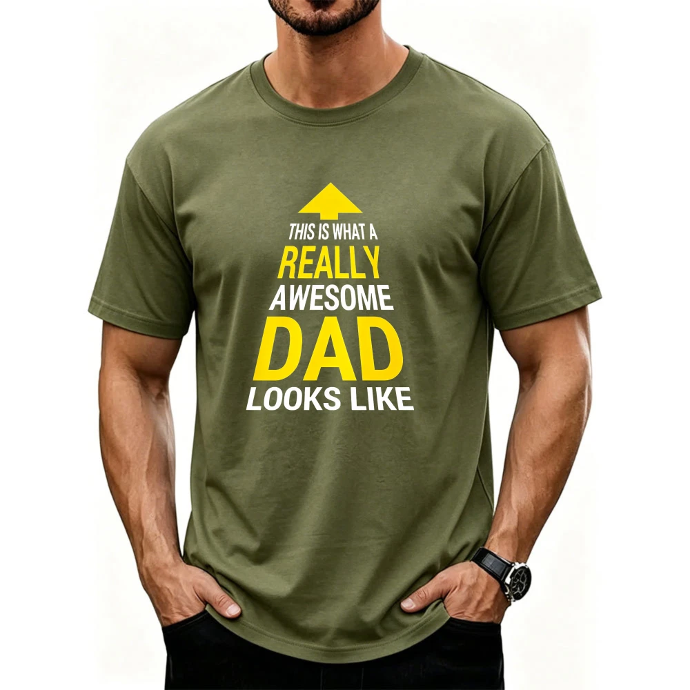 This Is What A Really Awesome Dad Looks Like Arrow Graphic Men's Classic Short Sleeve T-Shirt Funny Father's Day Gift Dad Tee