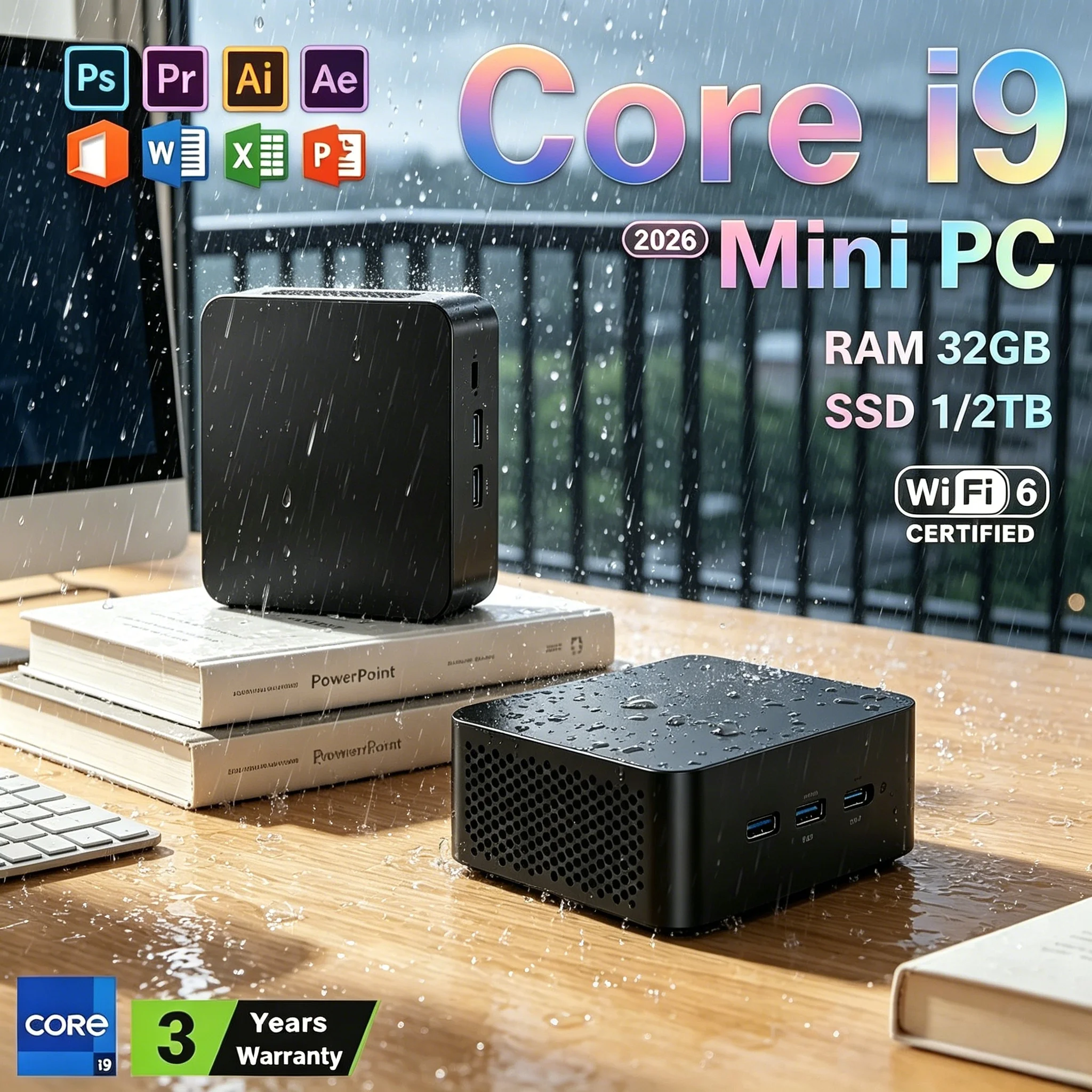 Laptop Small Pocket I9 10980HK Mini Host Windows 11 Pro 32GB RAM 1TB/2TB SSD WiFi6 BT5.2 4K Video Play Gaming Study PC