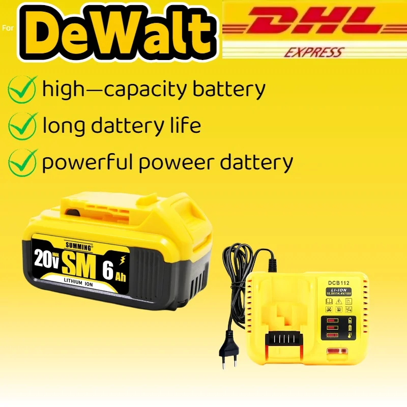 

New 20v 6.0Ah For Dewalt Power Tool Battery Battery DCB206 DCB205 DCB200 DCG405 DCD791 DCF850 DCD805 tool battery