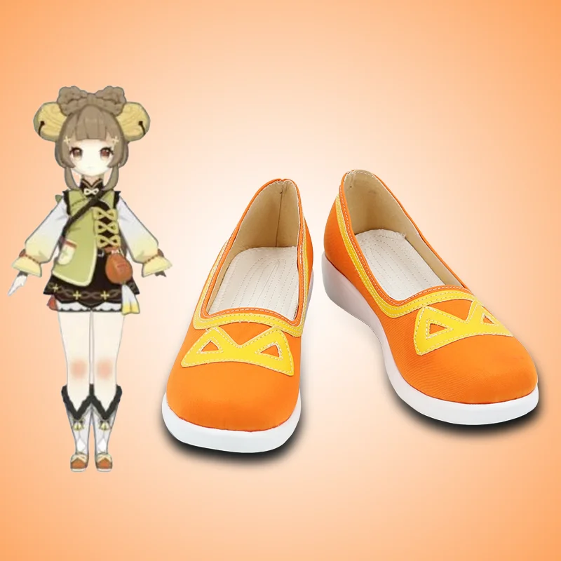 

Genshin Impact Yaoyao Cosplay Shoes Women Men Liyue Yaoyao Cos Orange Anime Fashion Cosplay Shoes