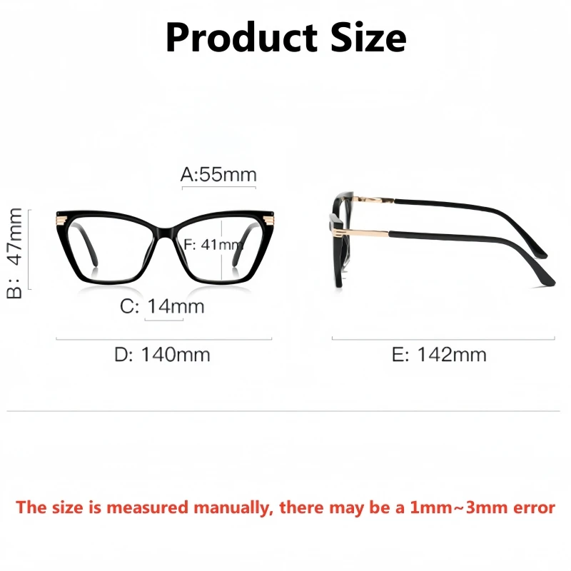 YIMARUILI Fashion Women Cat Eye Optical Prescription Glasses Blue Light Blocking Reading Progressive Multifocal Formula Eyewear