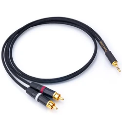 RCA Cable with Mogami 2944 Cable High Fidelity Stereo 2RCA to 3.5mm Audio Cable Audio Home Theater Smartphone DVD Cable