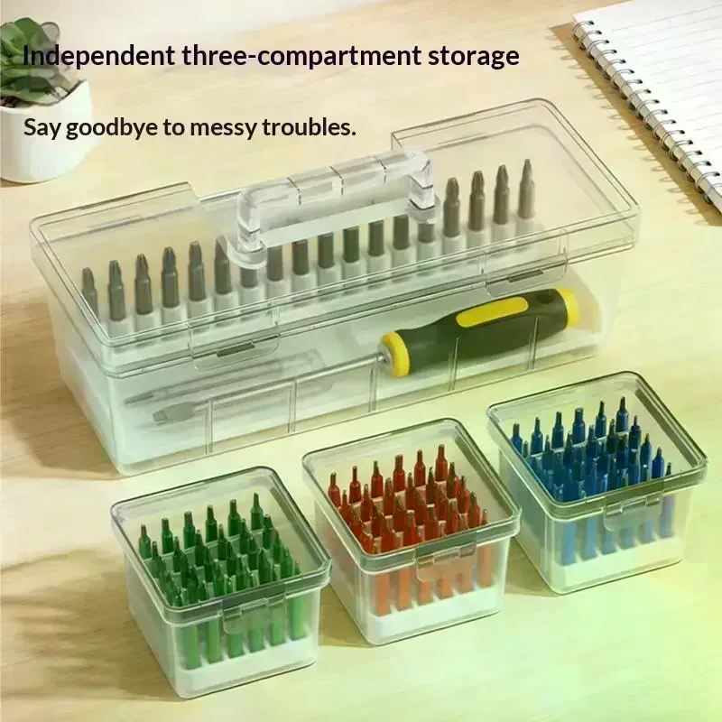 Plastic Toolbox With Detachable Divider/independent Small Box Screws/small Parts Storage Box Toolbox Transparent