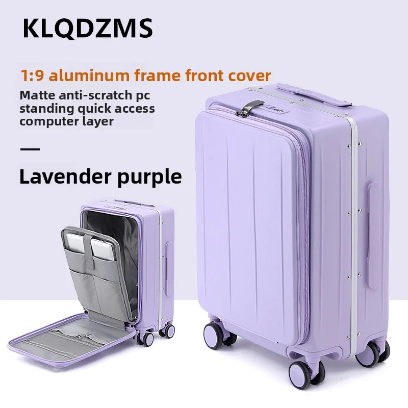 KLQDZMS Rolling Suitcase Multifunctional Boarding Box PC Aluminum Frame Trolley Case 20