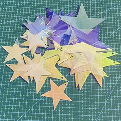 100grams Sparkle Star Sequins Confetti iridescent star with hole Flat Paillettes Sew On diy Embroidery Christmas deco 5cm 8.5cm