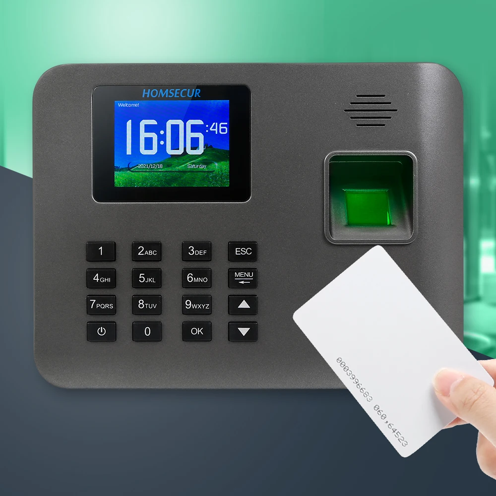 HOMSECUR Employee WiFi Fingerprint Time Attendance Free Software And DST Setting