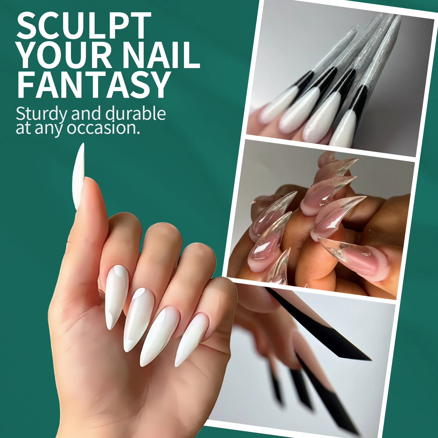 네일팝 168개/박스 투명 듀얼 네일 폼 퀵 빌딩 젤 몰드 풀커버 아크릴 네일 탑 폼 연장 매니큐어 도구