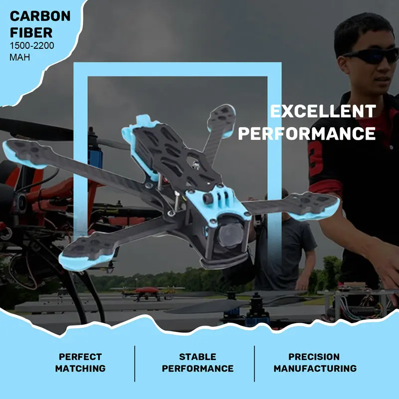 ABPP-5Inch 225Mm 225 Carbon Fiber FPV Drone Frame Kit With 5.5Mm Arm For APEX DC O3 APEX-DC O3 VTX Version FPV RC Drone