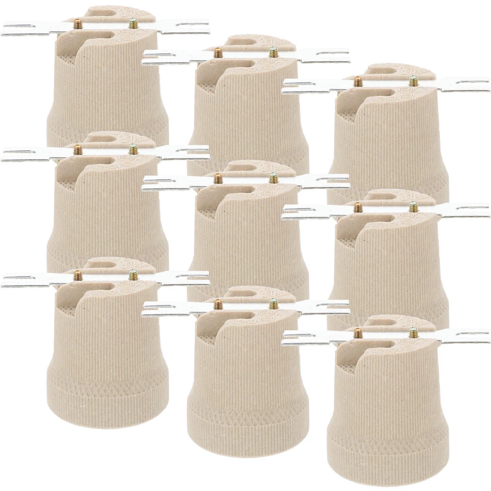 

12pcs E27 Ceramic Lamp Holder Threaded Light Bulb Socket Heat Resistant Ceiling Wall Chandelier Replacement Parts Base