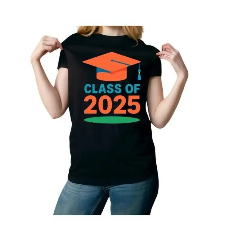 

Class of 2025 Graduation T-Shirt Unisex Grad Cap Tee Senior Student Gift College High School Celebrate Cotton Top