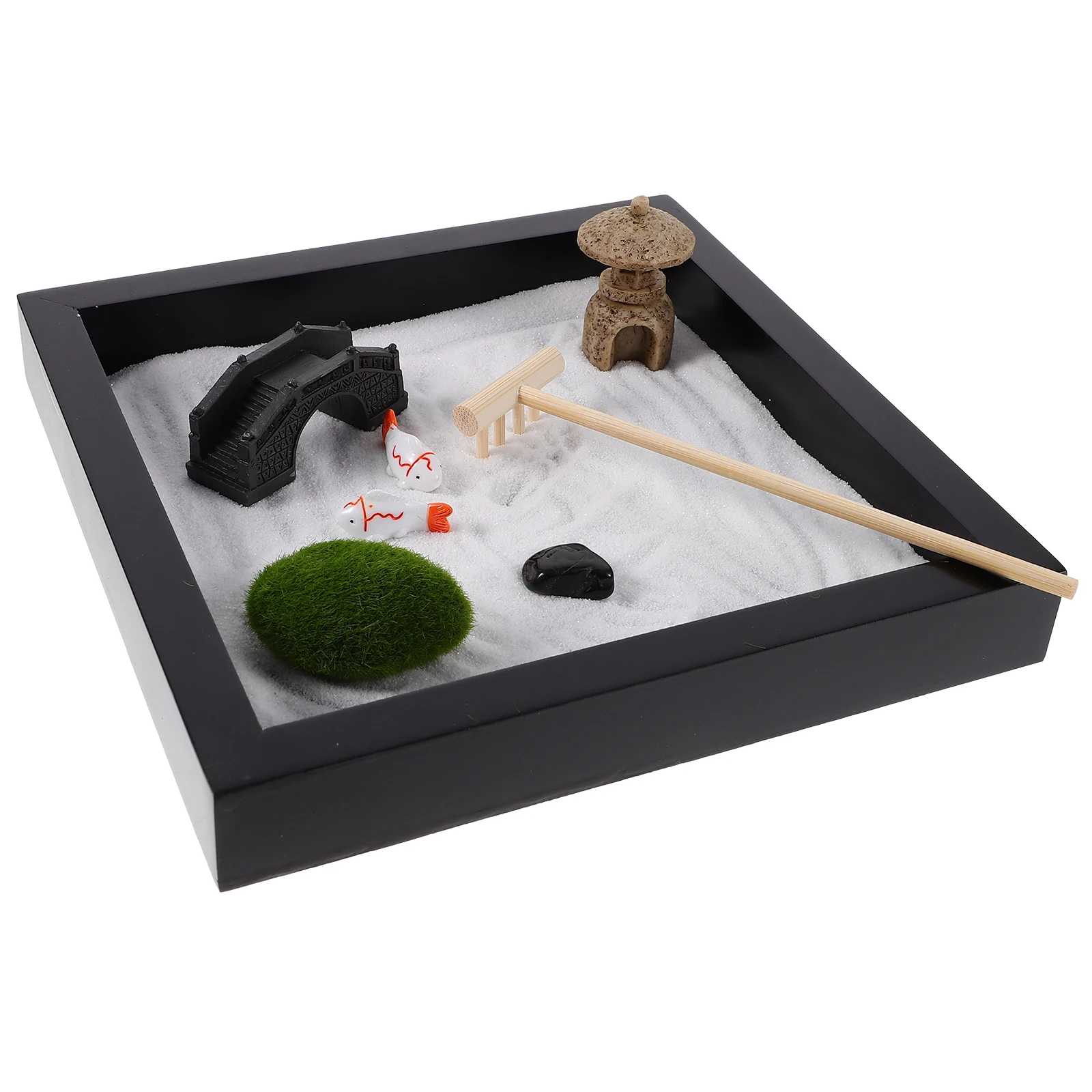 

Wooden Decorations Zen Garden Kit Desktop Sandbox Sand Table Artware Office Decor Japanese Style Peaceful Miniature Accessories
