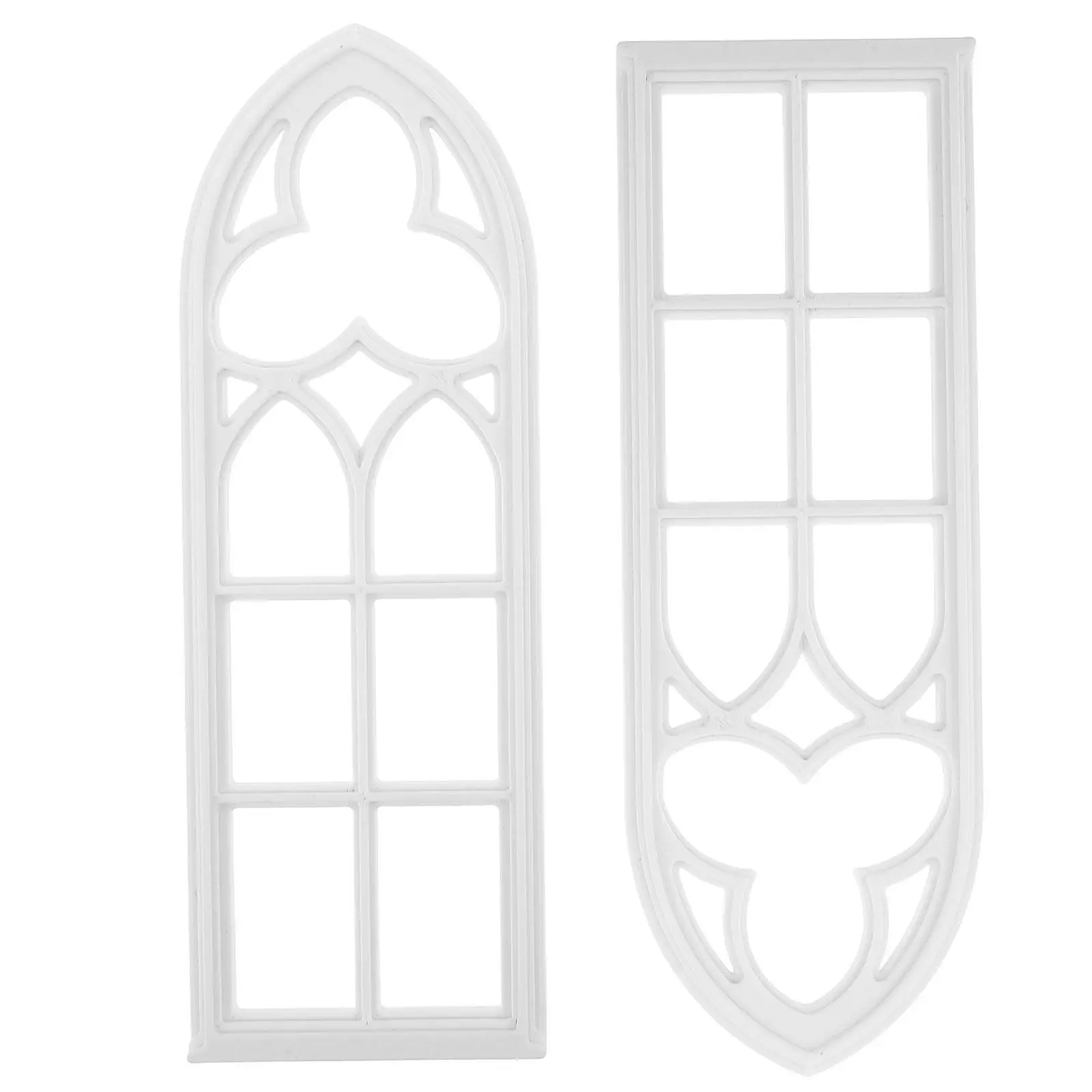

2Pcs Miniature Dollhouse Window Frames European Retro Style for DIY Castle Scene Mini Furniture Decoration Accessories