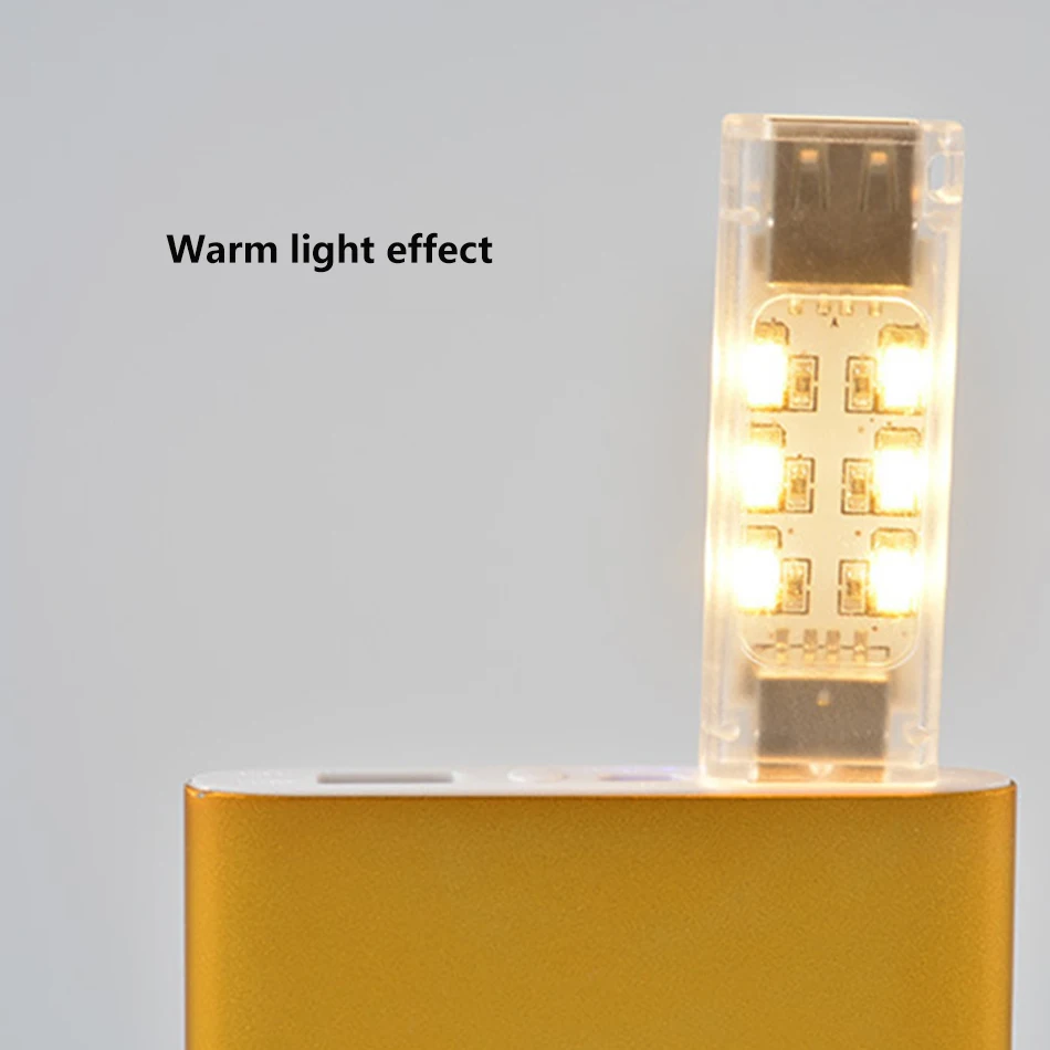 12LED Double-sided Luminous Night Light Portable Power Bank Computer Room Bedroom Reading Book Lamp Lighting Mini Emergency Lamp