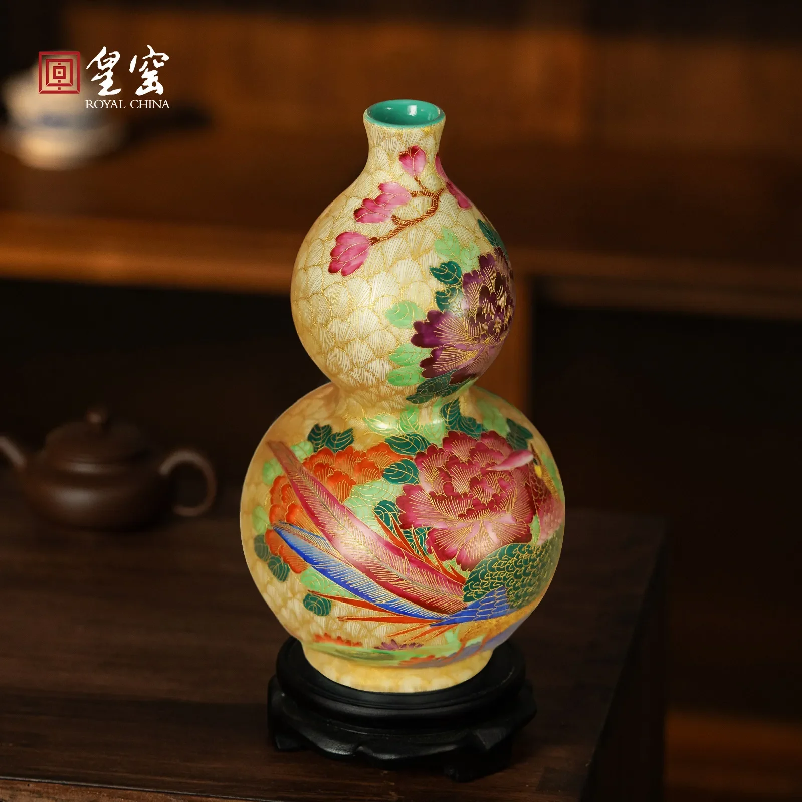 Jingdezhen vase porcelain filigree enamel gourd vase living room decorative ceramic ornament