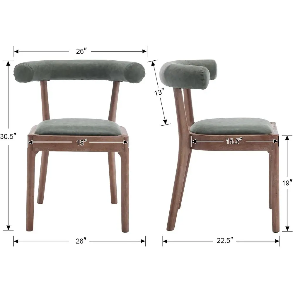 Dining Chairs Set o 4 aux Leather Century ern Dining Room Chairs Comortable PU Open Back Wood Side Chairs or Living Room/Lounge/