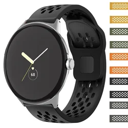 Spor Bandı Google Piksel İzle 3 45mm Yumuşak Silikon Kayış Bileklik Piksel 1/2/3 Nefes Bilezik Değiştirilen Aksesuarlar