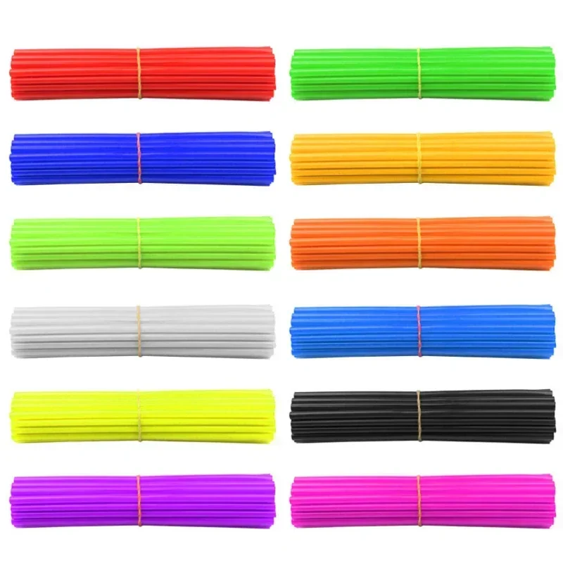 Motorcycle Wheel Spoked Protector 72pcs For Motocross Bicycle Bike Wraps Rims Skin Trim Covers Pipe Spoke Skins Covers