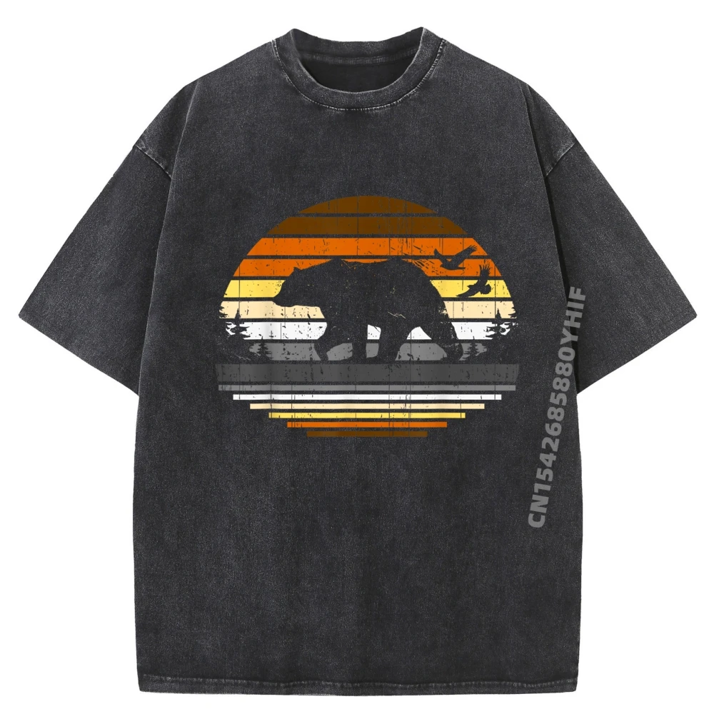 

Мужские рубашки с медведем для геев, мужская футболка с рисунком, мужская винтажная стираная одежда, мужские классические топы с принтом