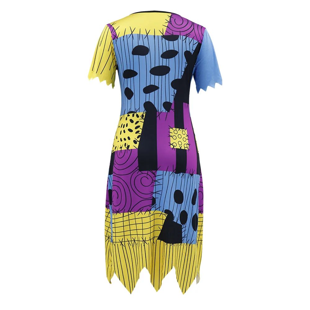 Disfraz de Sally para Cosplay, disfraz de pesadilla antes de Navidad, vestido de película de Anime, mono de LICRA para fiesta, Carnaval, Día de los muertos