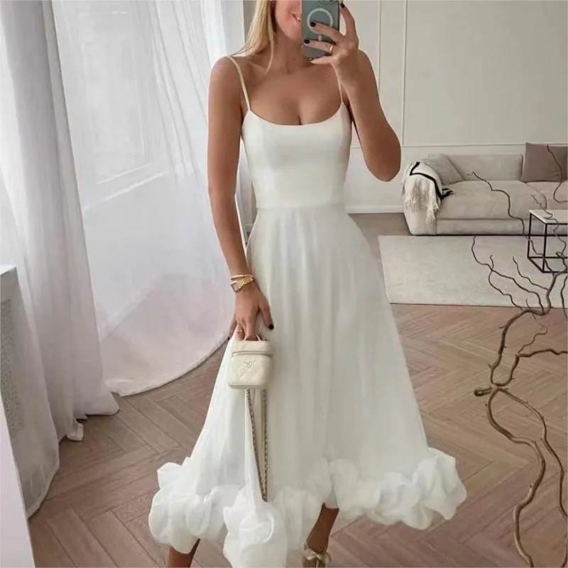 

Sexy Ruffle Pleated Long Dress Women Elegant Sleeveless Backless Beach Long Dresses Fashion Female Banquet Party Maxi Vestidos