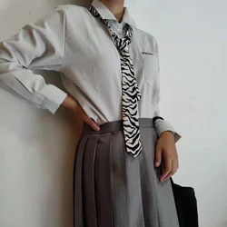 Black and white leopard print hand tie Narrow Tie Ultra-Narrow for Men/Women School Style Shirt Decoration