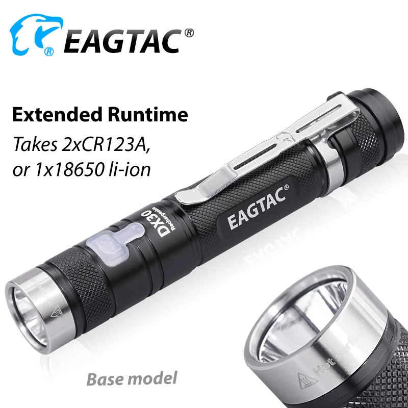 EAGTAC DX30LC2R USB قابلة للشحن XPL مرحبا التكتيكية مصباح ليد جيب رمي طويل 1160 LED لومينز 18650 بطارية شاحن يو اس بي متضمن