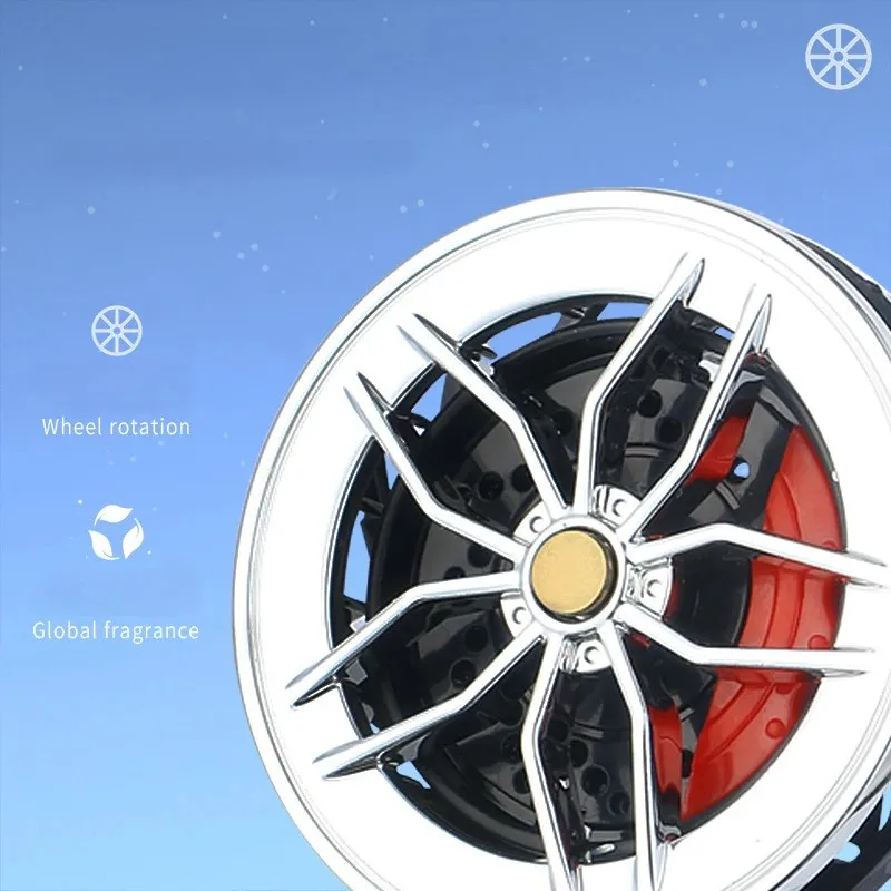 New Car Air Freshener Auto Wheel Hub Air Vent Perfume Clip Rotatable Tire Fragrance Aromatherapy Clips Decor Car Accessories
