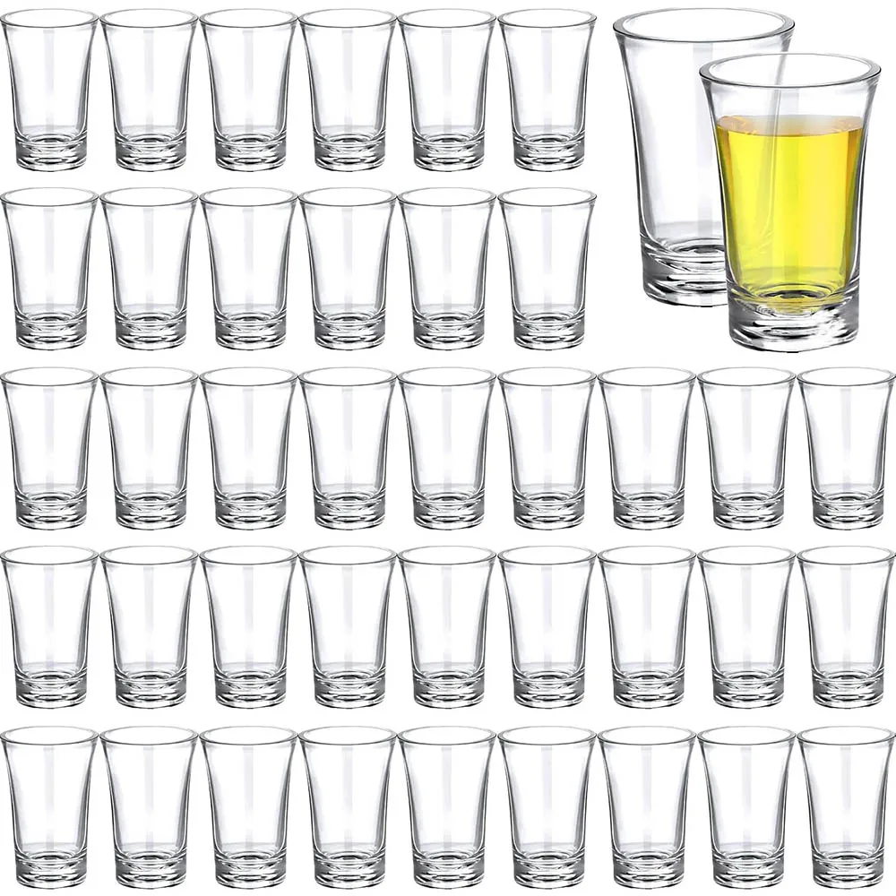 1.2oz Acrylic Shot Glass Bulk Set with Thickened Base Plastic Clear Shot Glasses Cups for Vodka,Whiskey,Tequila,Espresso,Liquor