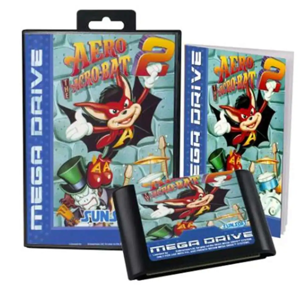 

Aero the Acro-Bat 2 with Box and Manual for 16 Bit Sega MD Game Cartridge Megadrive Genesis System