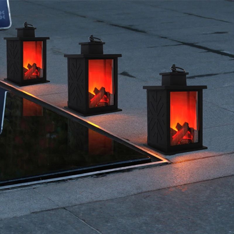 LED Fireplace Lights, Charcoal Style Decorative Table Lamp, Flame Lighting for Winter Christmas Holiday Gift Party Home Decor